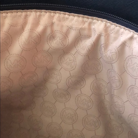 MICHAEL Michael Kors Jet Set Travel Large Saffiano Leather Top-Zip Tote Navy Blu - Picture 8 of 10